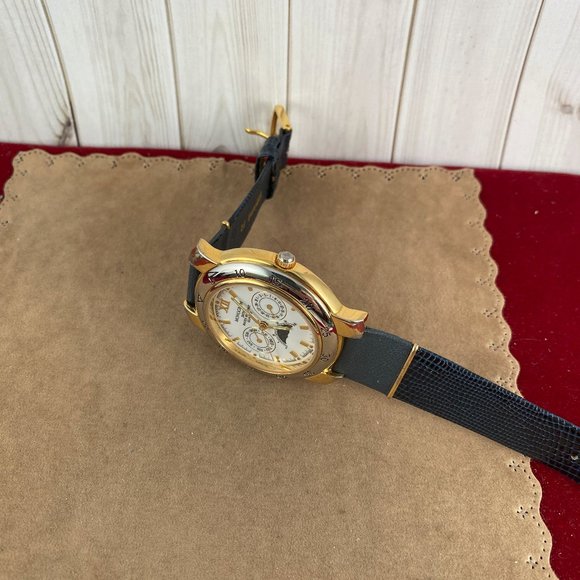 Fabulous Monogram Two Tone Moon Phase Gold Watch - Picture 4 of 8